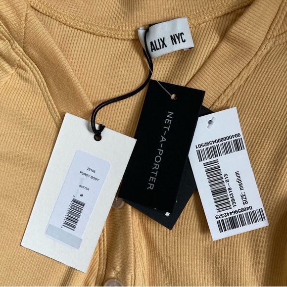 NWT ALIX NYC Purdy asymmetric ribbed stretch-modal jersey bodysuit size M - Picture 5 of 16